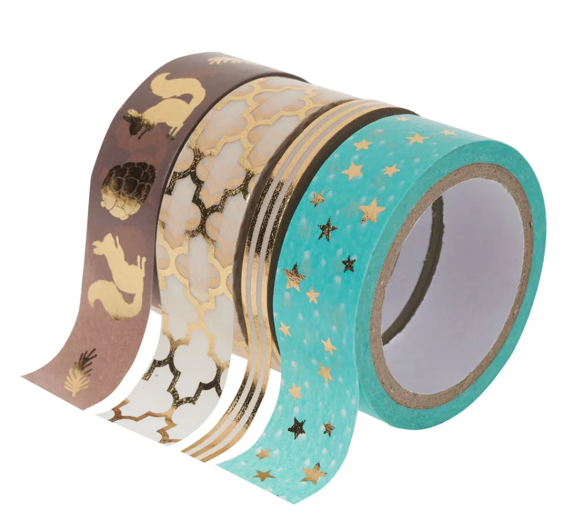 Online folia Washi Tape Set "Hot Foil", Türkis/Gold