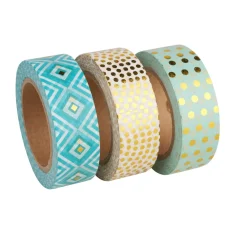 Discount Rayher Washi Tape Set "Mint/Gold Foil"