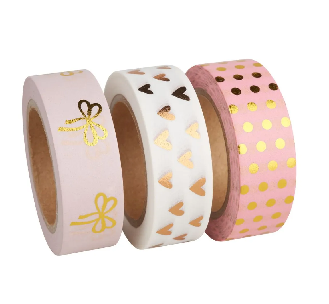 Rayher Washi Tape Set "Rose/Gold Foil"
