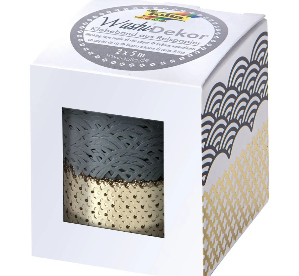 Best folia Washi-Dekor "Grau/Gold"
