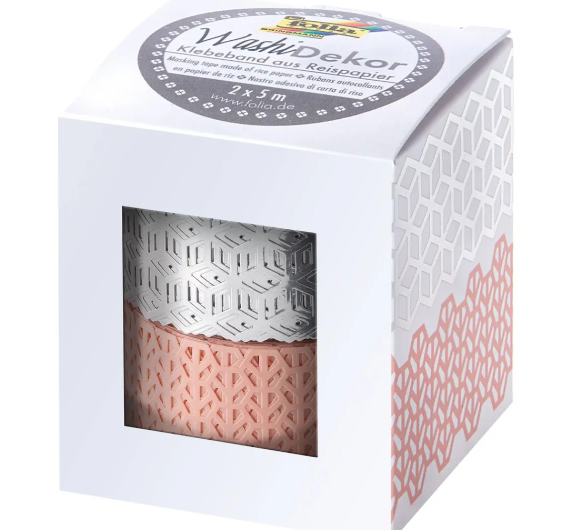 New folia Washi-Dekor "Rosé/Silber"