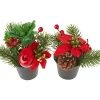 New DPI Weihnachtsarrangement mit Tanne im Topf, 2 Stück