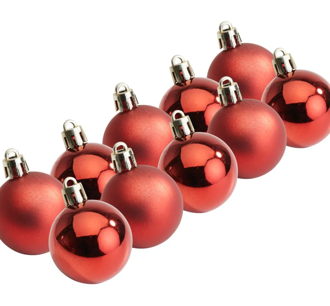 Othmar Decorations Weihnachtskugeln aus Kunststoff, 10 Stück, Ø 4,4 cm