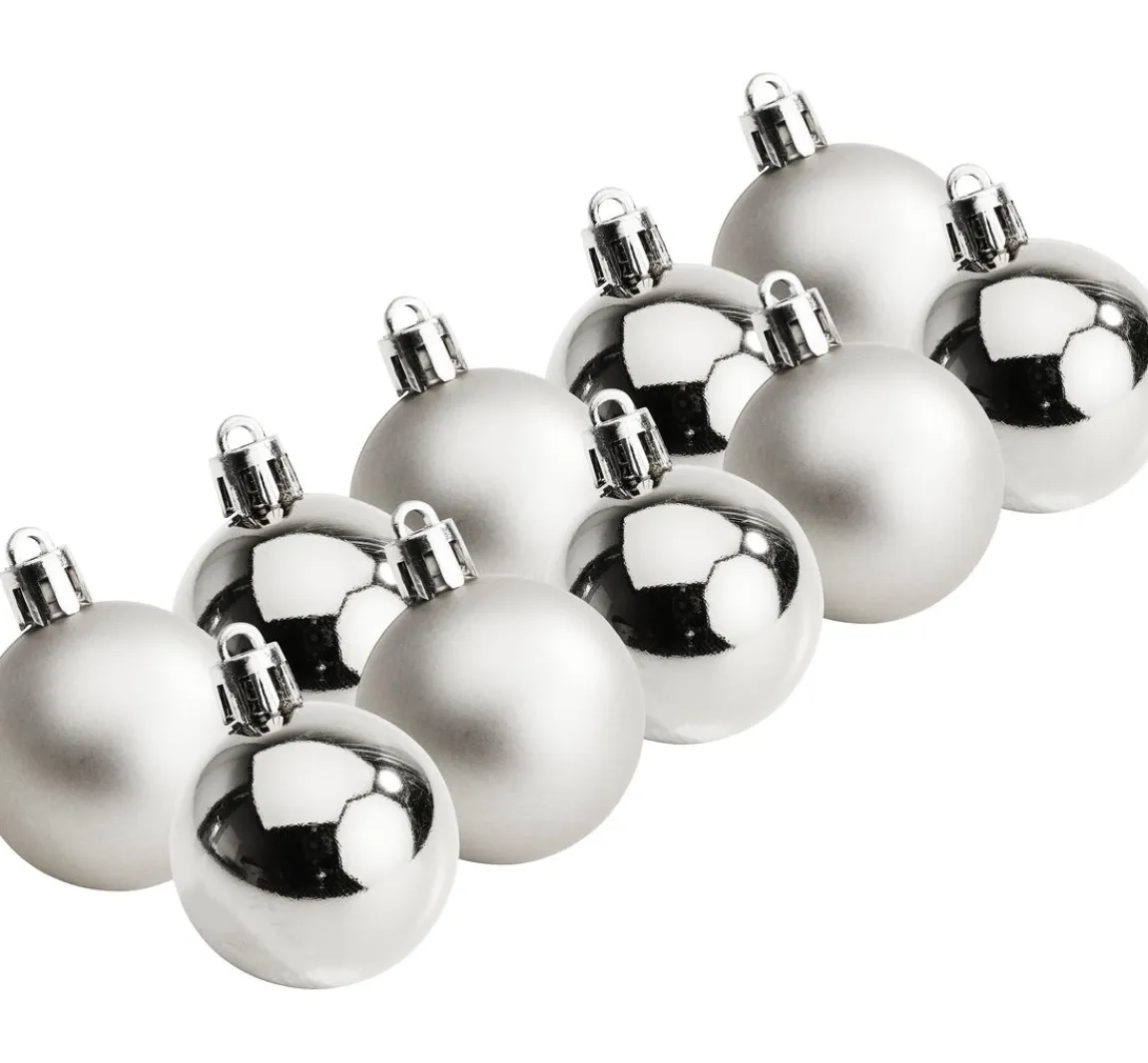 Othmar Decorations Weihnachtskugeln aus Kunststoff, 10 Stück, Ø 4,4 cm