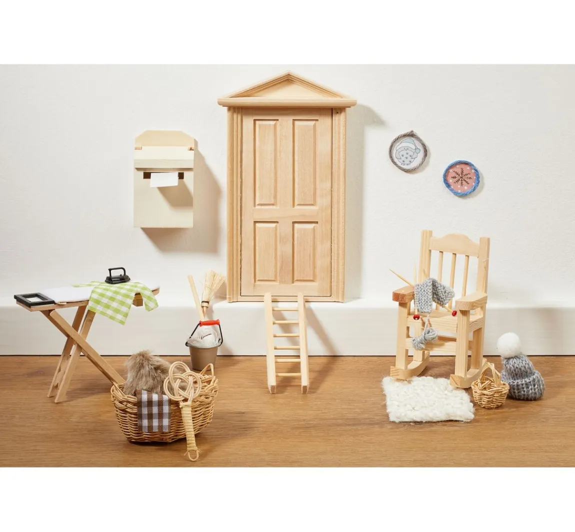 Outlet HobbyFun Wichtel-Set "Bügelbrett, Bügeleisen & Strickutensilien"