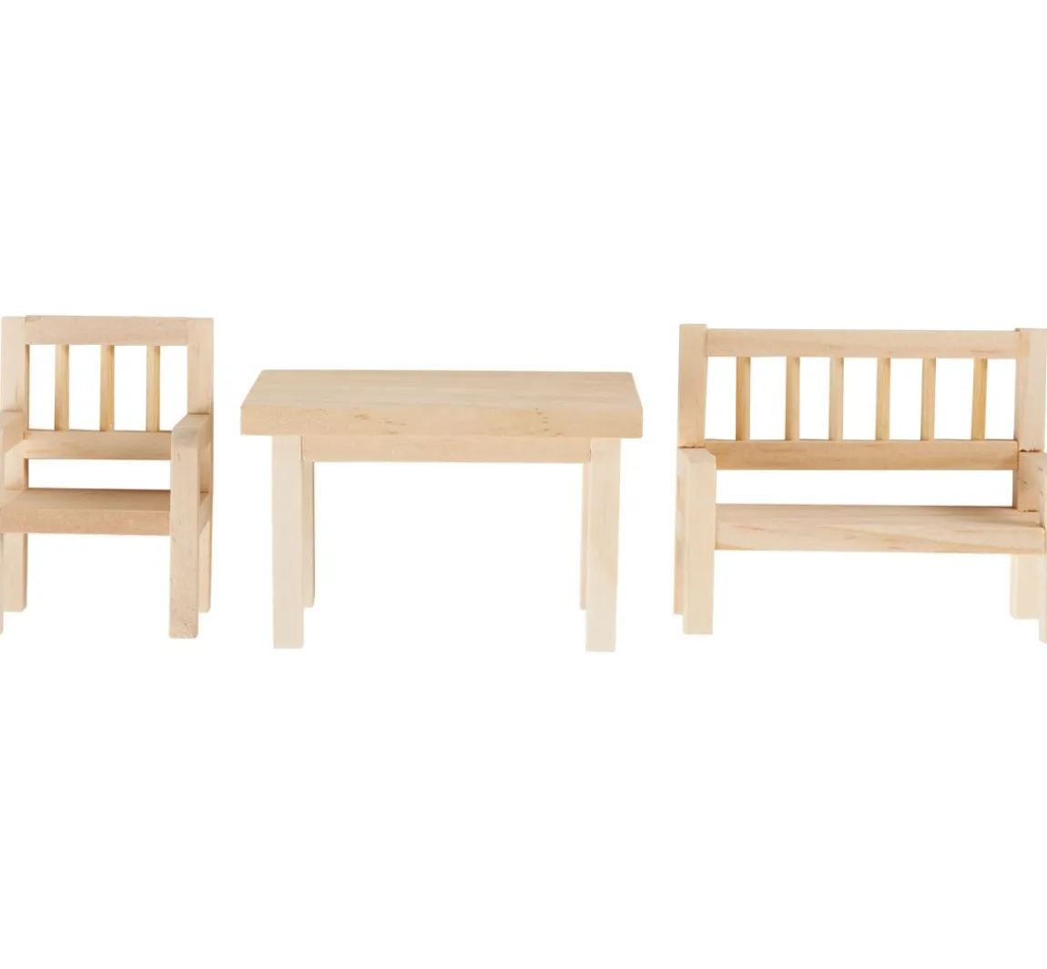 Clearance HobbyFun Wichtel-Set "Tisch, Bank & Stuhl"