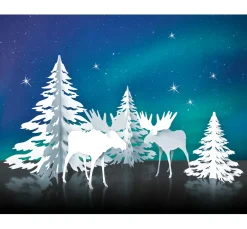 Best URSUS Winterliche Papierszenerie "Elche"