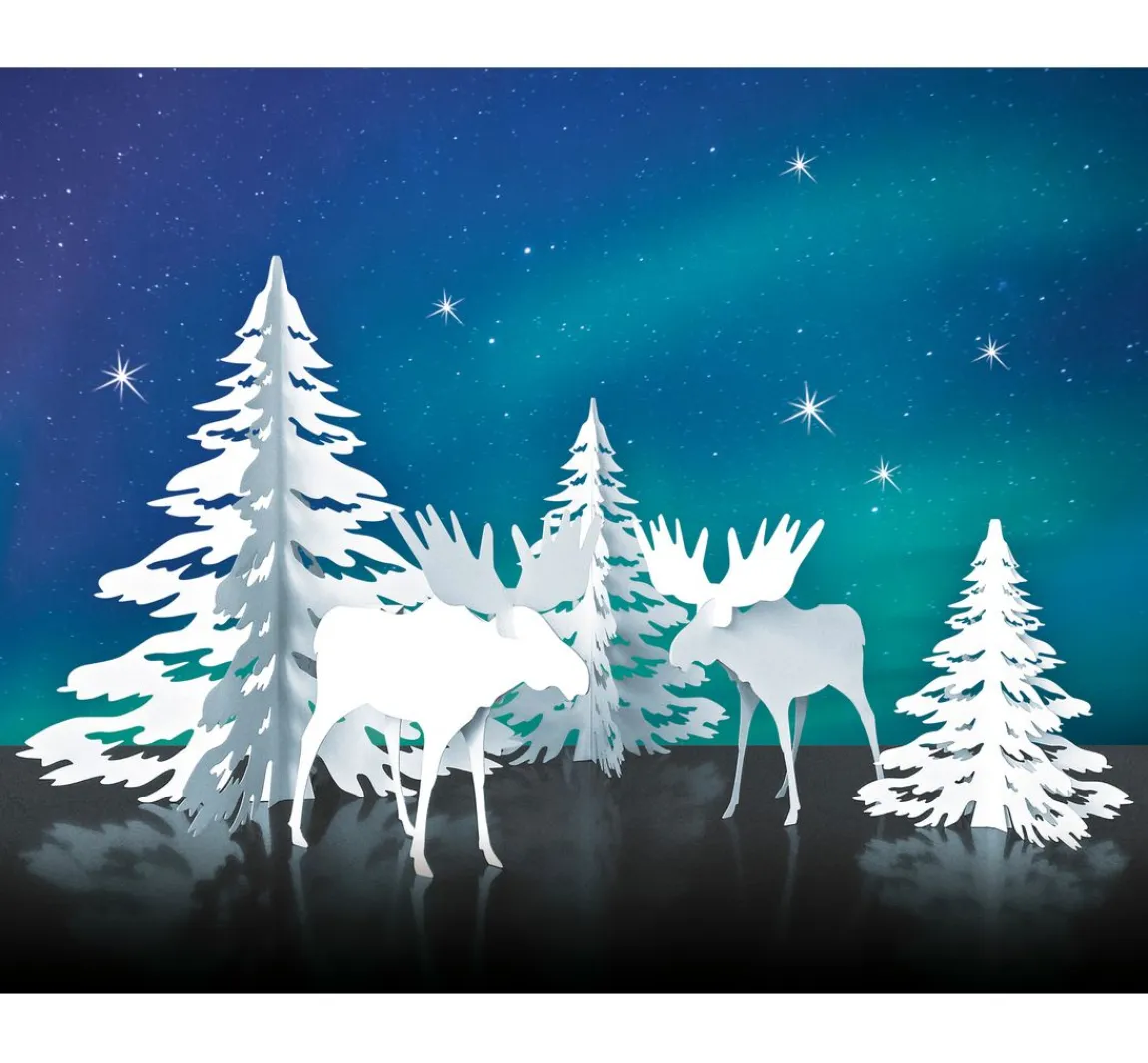 Best URSUS Winterliche Papierszenerie "Elche"