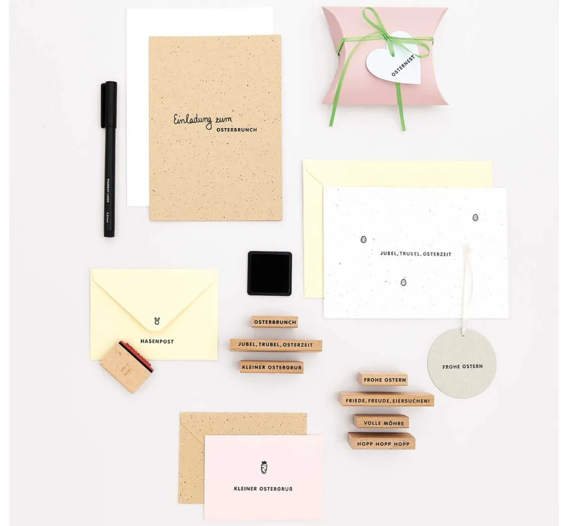 Hot Rico Design XL Stempel-Set "Frohe Ostern"