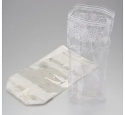 Hot folia Zellglas-Beutel mit weißem Spitzendruck, 10 Stück